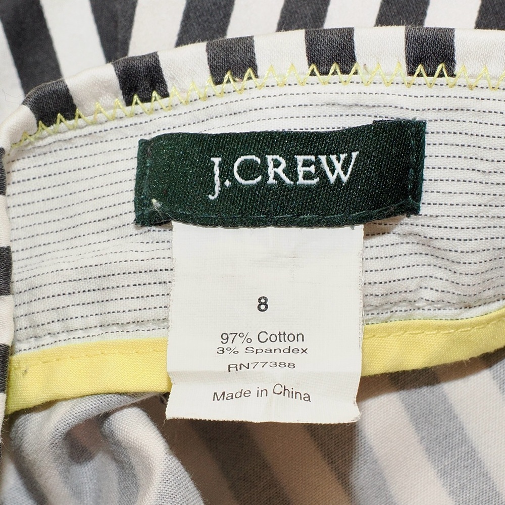 J.Crew Black and White Striped Cotton/Spandex Mini Skirt - Size 8 - Picture 8 of 8